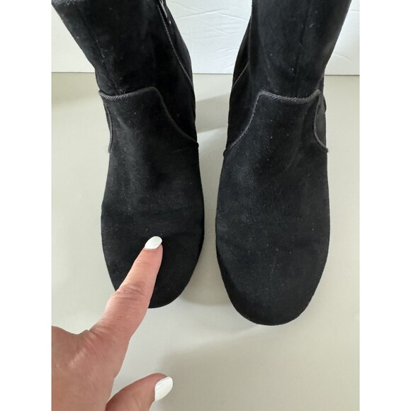 White Mountain Black Ankle Boots Booties Leather & Suede Side Zip Womens Sz 8M - Picture 7 of 11